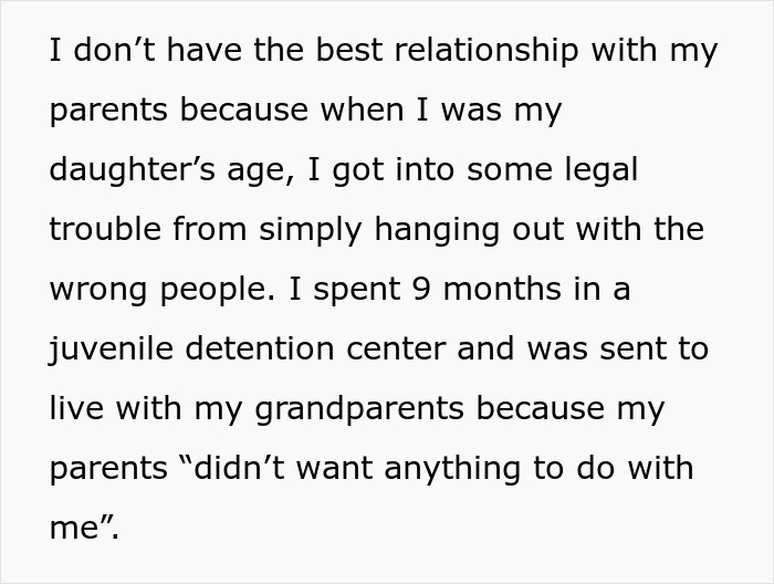 Text excerpt discussing strained family relationships due to parental rejection and juvenile detention experience.