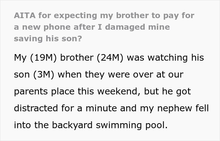 Uncle acts as lifeguard to save nephew from drowning while negligent dad avoids responsibility near backyard pool.