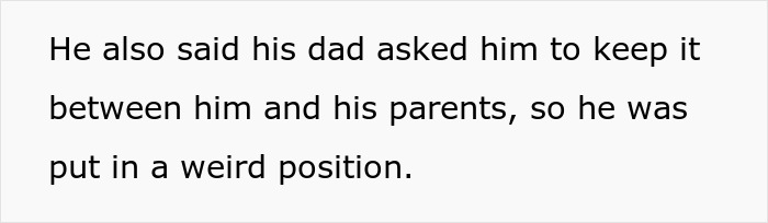 Text revealing a boyfriend secretly pocketing rent money, mentioned by his dad. Text revealing a boyfriend secretly pocketing rent money, mentioned by his dad.
