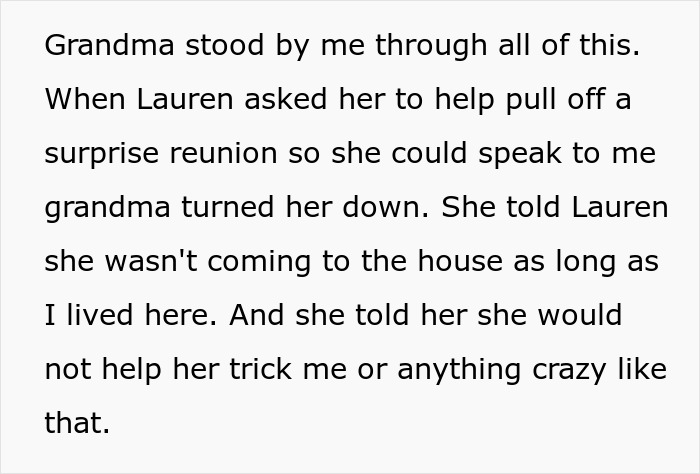 Text snippet discussing family loyalty and refusal to rekindle relationships. Text snippet discussing family loyalty and refusal to rekindle relationships.