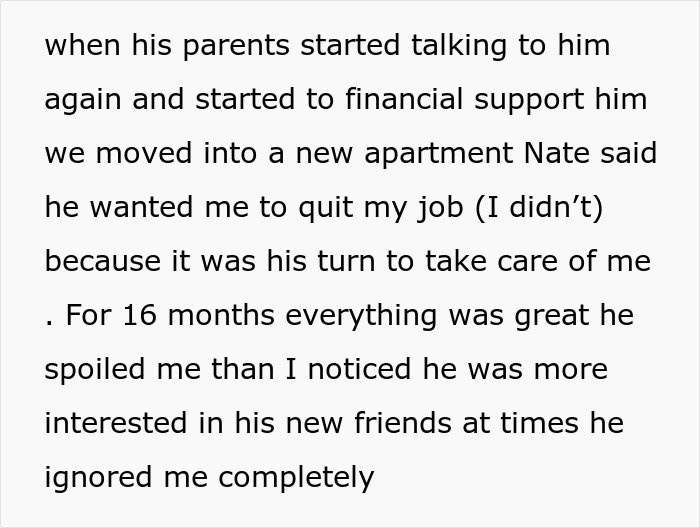 Text screenshot discussing relationship dynamics and changes, relating to a woman's breakup after nine years. Text screenshot discussing relationship dynamics and changes, relating to a woman's breakup after nine years.