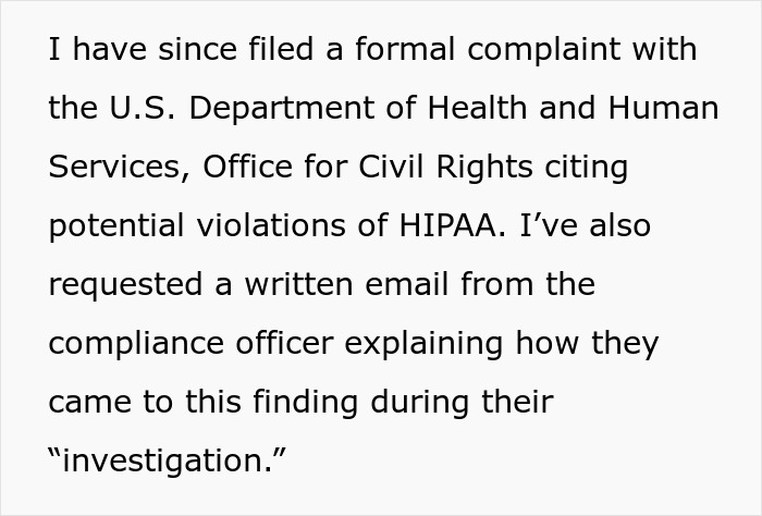 Text about filing a formal HIPAA complaint due to a canceled doctor's appointment without consent. Text about filing a formal HIPAA complaint due to a canceled doctor's appointment without consent.