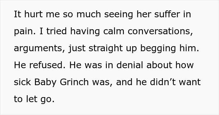 Text from a story about a woman ending her dying dog's suffering despite her husband's denial. Text from a story about a woman ending her dying dog's suffering despite her husband's denial.