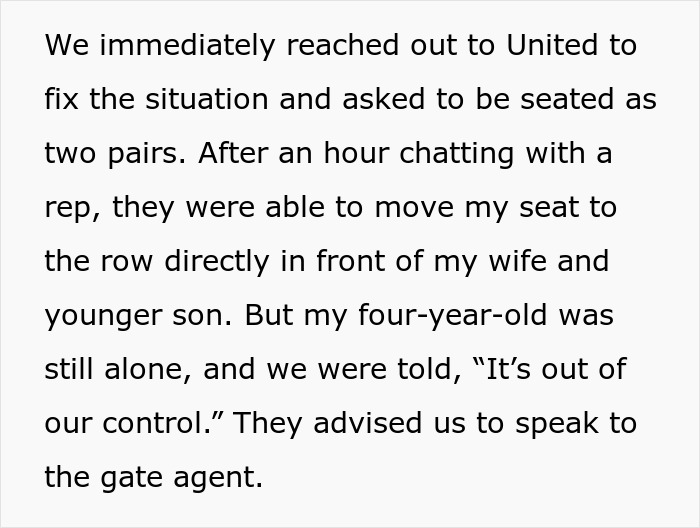 Seating Chaos Splits Family, Dad Battles Airline To Prevent 4YO Sitting Alone Seating Chaos Splits Family, Dad Battles Airline To Prevent 4YO Sitting Alone