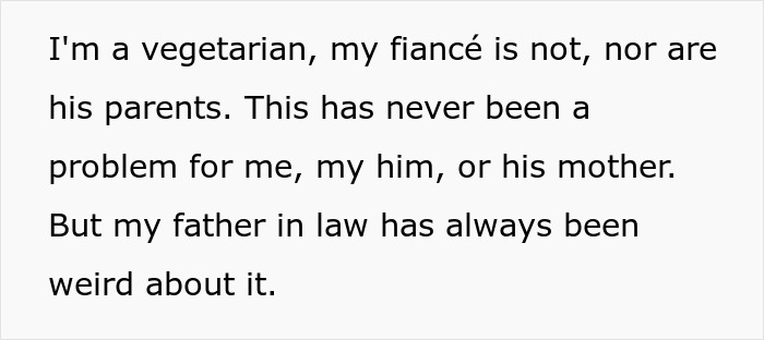Father-in-law upset over vegetarian meatballs, creating family tension. Father-in-law upset over vegetarian meatballs, creating family tension.