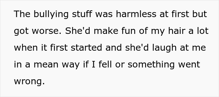 Pregnant stepdaughter bullied teen; teen chooses dad’s house over mom’s due to harassment worsening. Pregnant stepdaughter bullied teen; teen chooses dad’s house over mom’s due to harassment worsening.