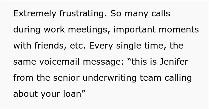 Text describing spam calls about a loan from a senior underwriting team. Text describing spam calls about a loan from a senior underwriting team.