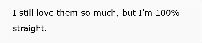 Text on a white background stating a person’s love for their wife who came out as trans but identifying as 100% straight.