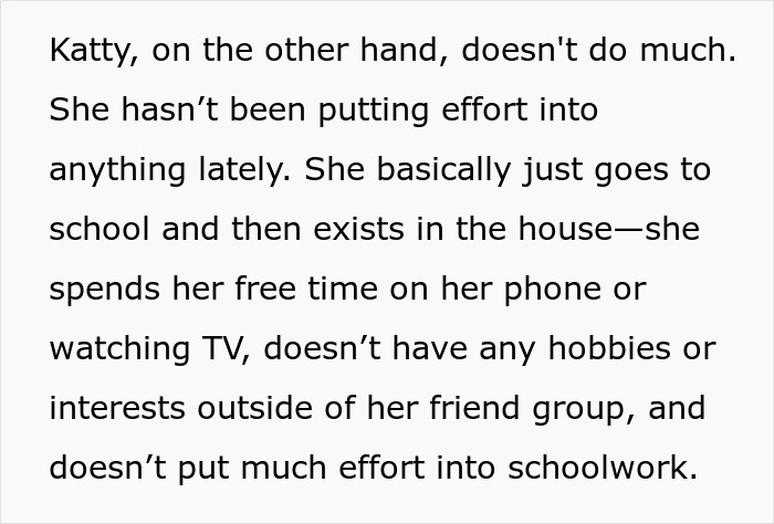 Text describing a teen lacking effort in activities and schoolwork, focusing on screen time and minimal outside interests. Text describing a teen lacking effort in activities and schoolwork, focusing on screen time and minimal outside interests.