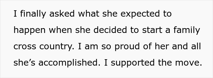 Text expressing a mom's feelings about supporting her daughter's decision to start a family far away. Text expressing a mom's feelings about supporting her daughter's decision to start a family far away.