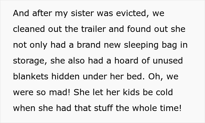 Text about a woman not caring for her kids, revealing hidden sleeping bag and blankets after eviction. Text about a woman not caring for her kids, revealing hidden sleeping bag and blankets after eviction.