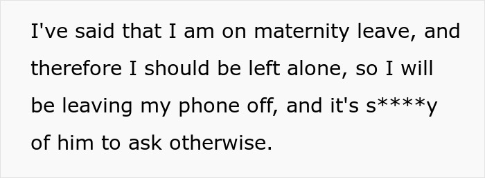 Maternity leave message about not answering work calls. Maternity leave message about not answering work calls.