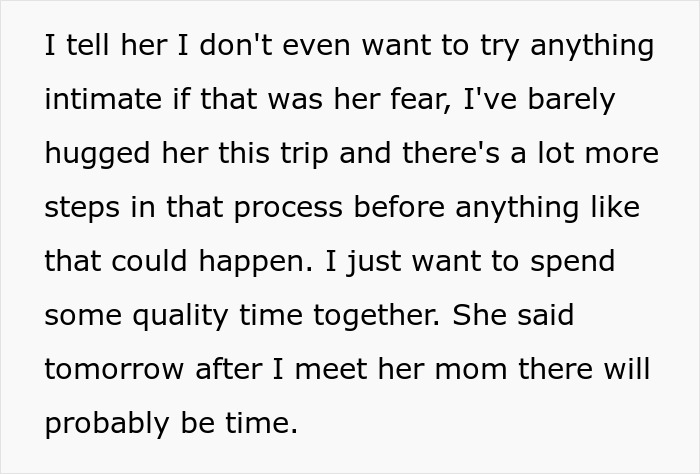 Text about a trip to see a long-distance girlfriend and lack of quality time together. Text about a trip to see a long-distance girlfriend and lack of quality time together.