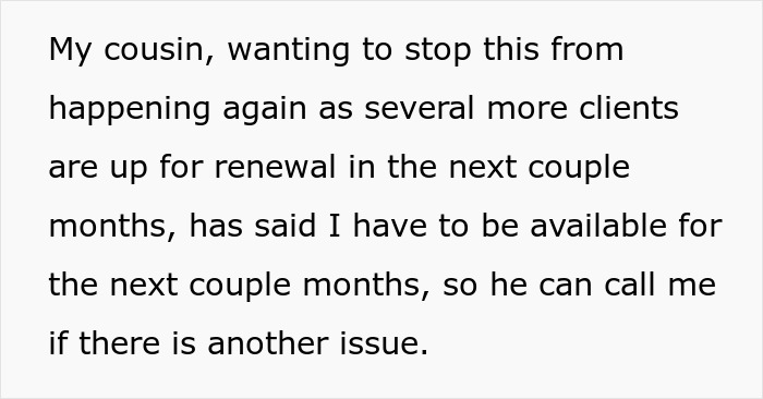 Text about maternity leave work calls issue and client loss consequences. Text about maternity leave work calls issue and client loss consequences.