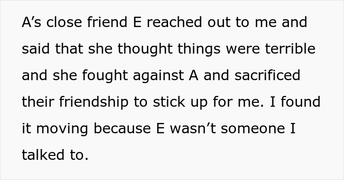 Text message discussing a friend's support and sacrifice during a difficult time related to a woman's disappearance. Text message discussing a friend's support and sacrifice during a difficult time related to a woman's disappearance.