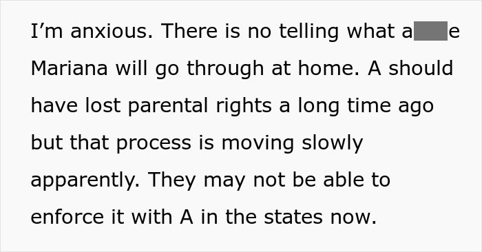 Text discussing concerns about parental rights and child safety in a slow legal process. Text discussing concerns about parental rights and child safety in a slow legal process.