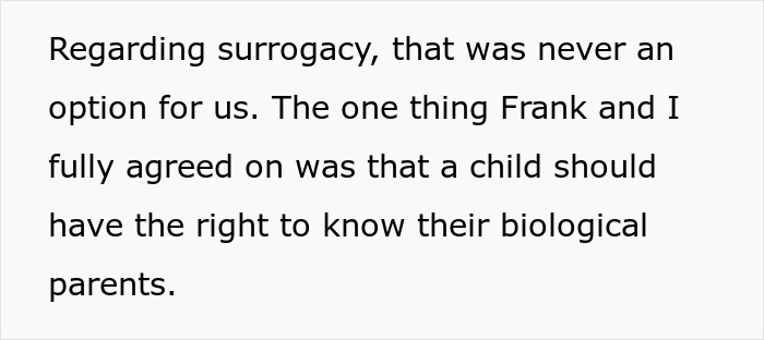 Text discussing surrogacy and the right of a child to know their biological parents. Text discussing surrogacy and the right of a child to know their biological parents.
