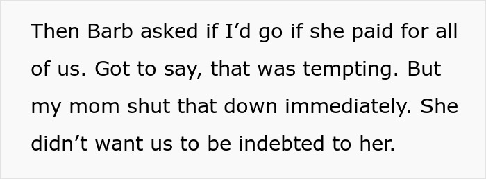 Text excerpt about a cousin offering to pay for a trip but being refused. Text excerpt about a cousin offering to pay for a trip but being refused.