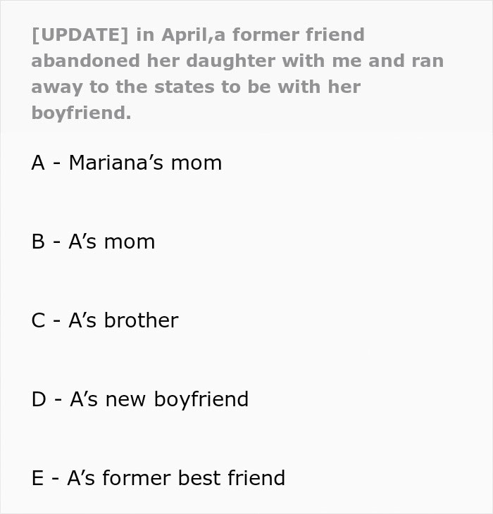 Text conversation about a friend disappearing after leaving her daughter, mentioning various people connected to her. Text conversation about a friend disappearing after leaving her daughter, mentioning various people connected to her.