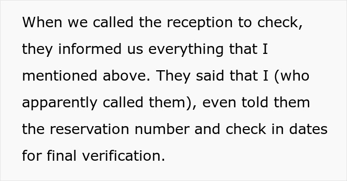Text message explaining hotel cancellation verification process. Text message explaining hotel cancellation verification process.