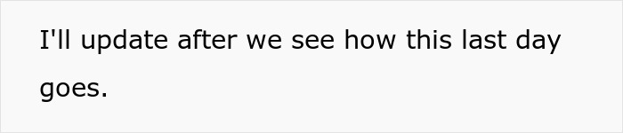 Text reading "I'll update after we see how this last day goes," related to a long-distance trip. Text reading "I'll update after we see how this last day goes," related to a long-distance trip.