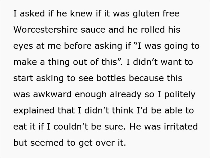 Text exchange about gluten-free Worcestershire sauce disagreement between friends. Text exchange about gluten-free Worcestershire sauce disagreement between friends.