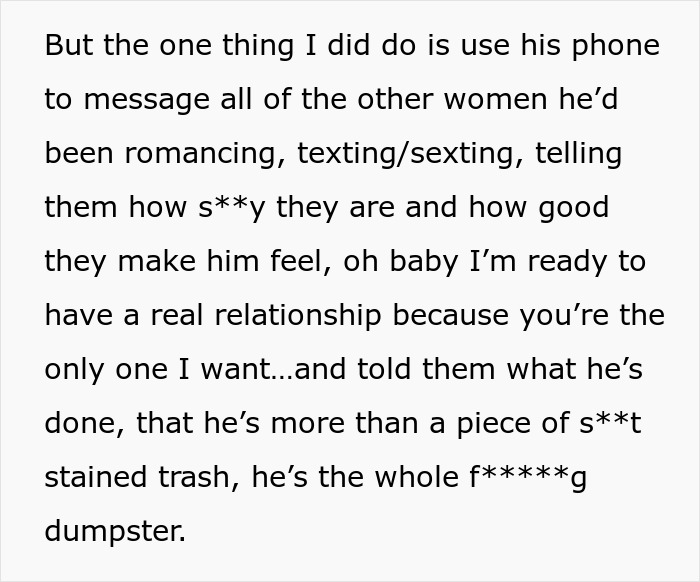 Text conversation reveals betrayal, girlfriend discovers messages to multiple women after accessing phone in ER. Text conversation reveals betrayal, girlfriend discovers messages to multiple women after accessing phone in ER.