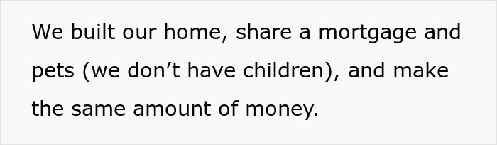 Text highlighting a married couple sharing a home, mortgage, pets, and income, reflecting challenges after wife came out as trans.