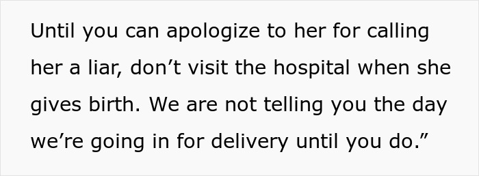 Husband confronts family over treatment of pregnant wife, banning them from birth until apology is given. Husband confronts family over treatment of pregnant wife, banning them from birth until apology is given.