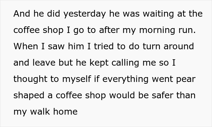 Text exchange after a woman gets dumped, ex waits at coffee shop trying to reconnect. Text exchange after a woman gets dumped, ex waits at coffee shop trying to reconnect.