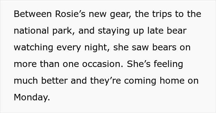 Girl with leukemia watches for bears every night, feeling hopeful after seeing bears during park trips and late-night watches.
