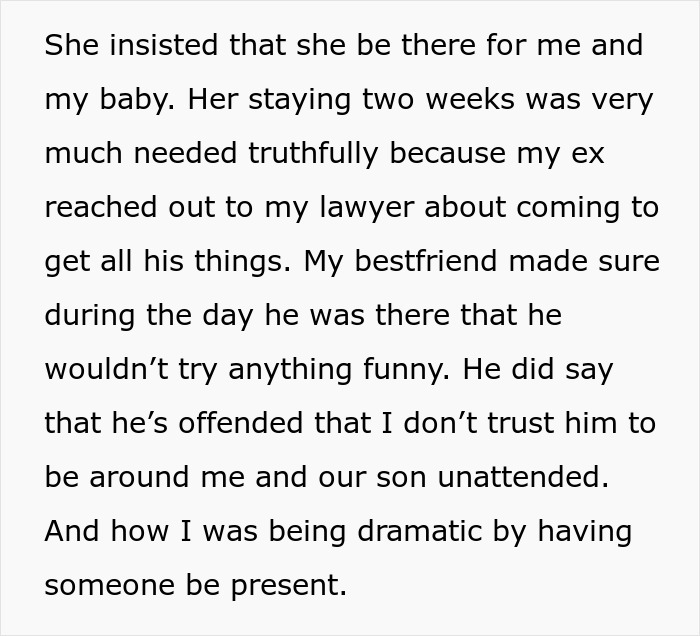 Text conversation detailing fiancée's plan after birth exposed to family. Text conversation detailing fiancée's plan after birth exposed to family.