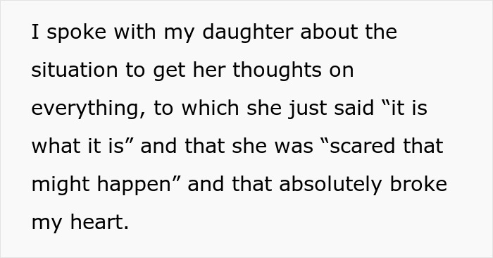 Alt text: Excerpt discussing a father’s support for his bi daughter amid wife threatening divorce over family embarrassment.