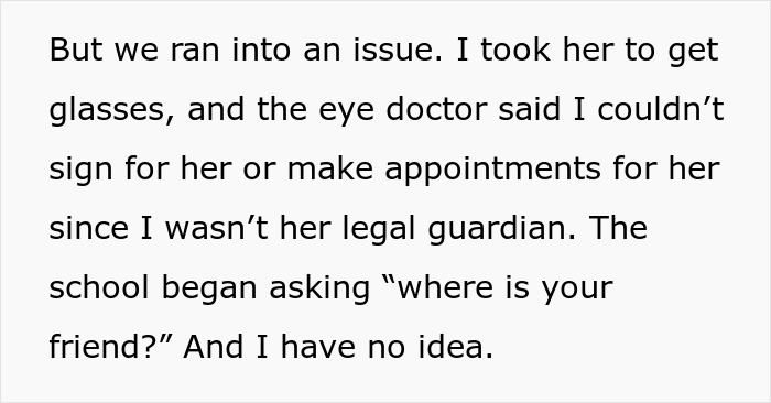 Text about legal guardian issues after babysitter's friend disappears for months. Text about legal guardian issues after babysitter's friend disappears for months.