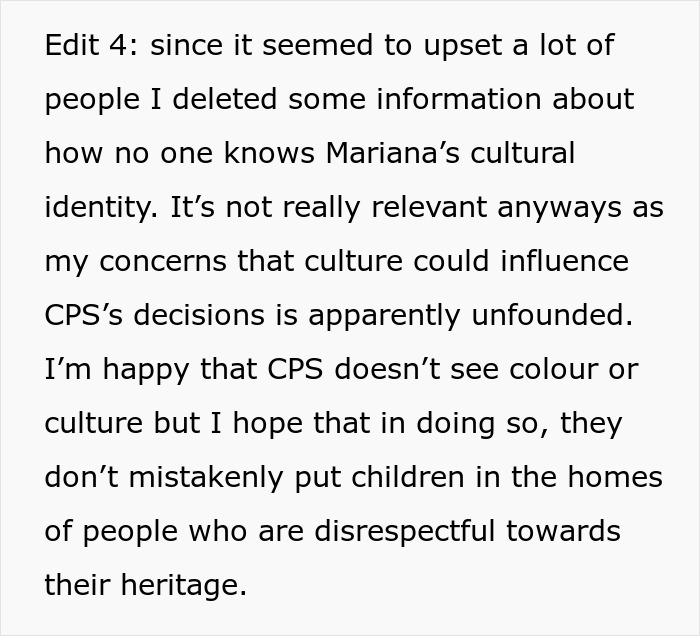 Text discussing cultural identity in babysitting situation. Text discussing cultural identity in babysitting situation.