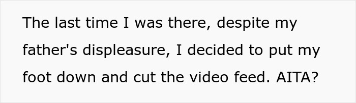 Text about turning off vacation house security cameras for privacy concerns. Text about turning off vacation house security cameras for privacy concerns.
