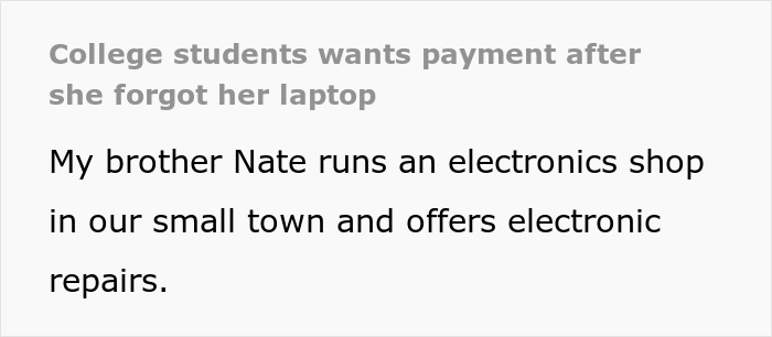 College student shocked after laptop sold; text about electronics shop owner's experience. College student shocked after laptop sold; text about electronics shop owner's experience.