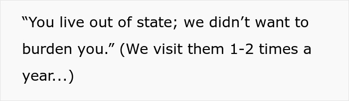 Text message about not being invited to a wedding due to living out of state. Text message about not being invited to a wedding due to living out of state.