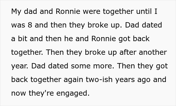 Text recounting a woman's attempt to parent her fiancé's daughter. Text recounting a woman's attempt to parent her fiancé's daughter.