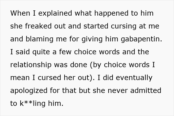 Text conversation about disagreement over treatment related to dog's death involving weighted blanket. Text conversation about disagreement over treatment related to dog's death involving weighted blanket.