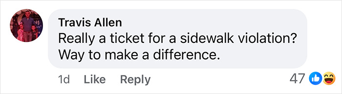 Travis Allen comments, questioning a ticket for a sidewalk violation, highlighting perceived racial disparity. Travis Allen comments, questioning a ticket for a sidewalk violation, highlighting perceived racial disparity.