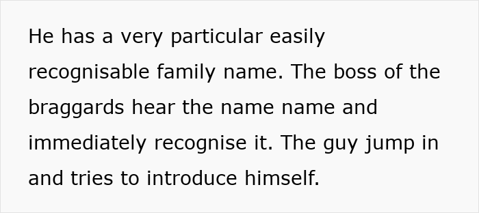 Text highlighting traders' arrogance when a coworker’s rich friend is mentioned. Text highlighting traders' arrogance when a coworker’s rich friend is mentioned.