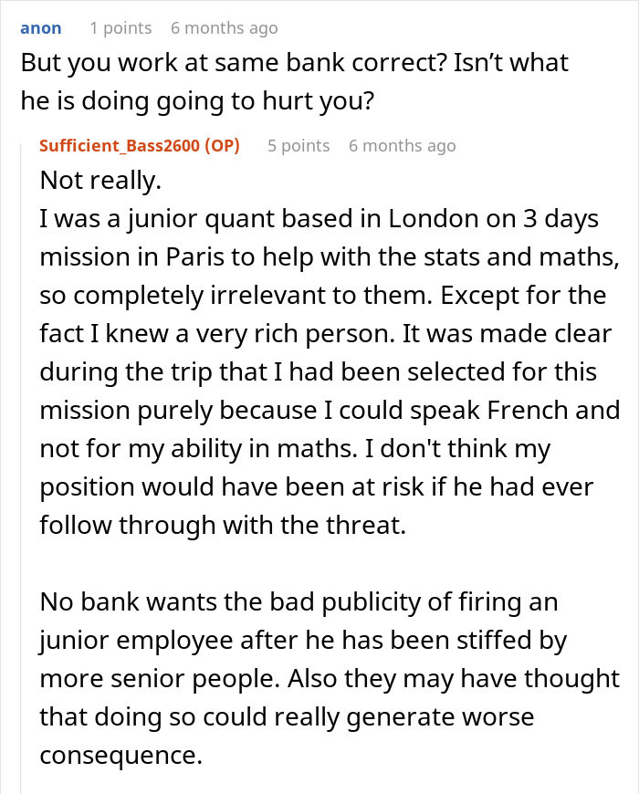 Reddit discussion about a junior quant's job security and a rich friend's influence on traders' arrogance. Reddit discussion about a junior quant's job security and a rich friend's influence on traders' arrogance.