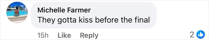 Comment on Big Brother post: "They gotta kiss before the final," with two likes. Comment on Big Brother post: "They gotta kiss before the final," with two likes.