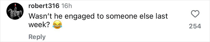 Comment with user questioning engagement status amidst Elizabeth Hurley and Billy Ray Cyrus dating news. Comment with user questioning engagement status amidst Elizabeth Hurley and Billy Ray Cyrus dating news.