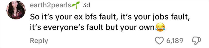 A comment discussing accountability with laughing emoji, related to a daycare teacher's controversy. A comment discussing accountability with laughing emoji, related to a daycare teacher's controversy.