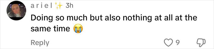 Comment mocking Katy Perry for "Mom Moves," stating, "Doing so much but also nothing at all the same time," with crying emoji. Comment mocking Katy Perry for "Mom Moves," stating, "Doing so much but also nothing at all the same time," with crying emoji.