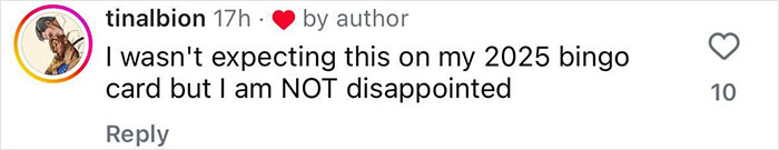 Comment by tinalbion reacting to Walton Goggins' photoshoot with humor and surprise, mentioning a 2025 bingo card. Comment by tinalbion reacting to Walton Goggins' photoshoot with humor and surprise, mentioning a 2025 bingo card.