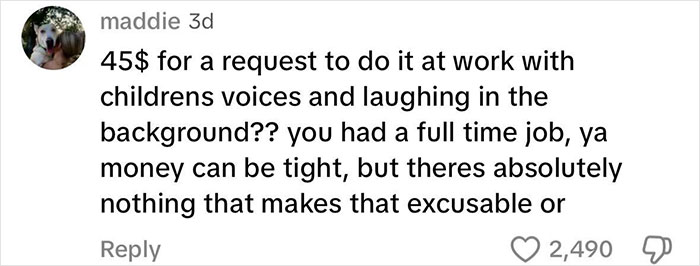 Comment criticizing a teacher who recorded adult content at daycare, with 2,490 likes. Comment criticizing a teacher who recorded adult content at daycare, with 2,490 likes.