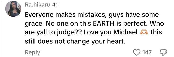 A supportive comment regarding a teacher involved in adult content backlash, emphasizing forgiveness and imperfection. A supportive comment regarding a teacher involved in adult content backlash, emphasizing forgiveness and imperfection.